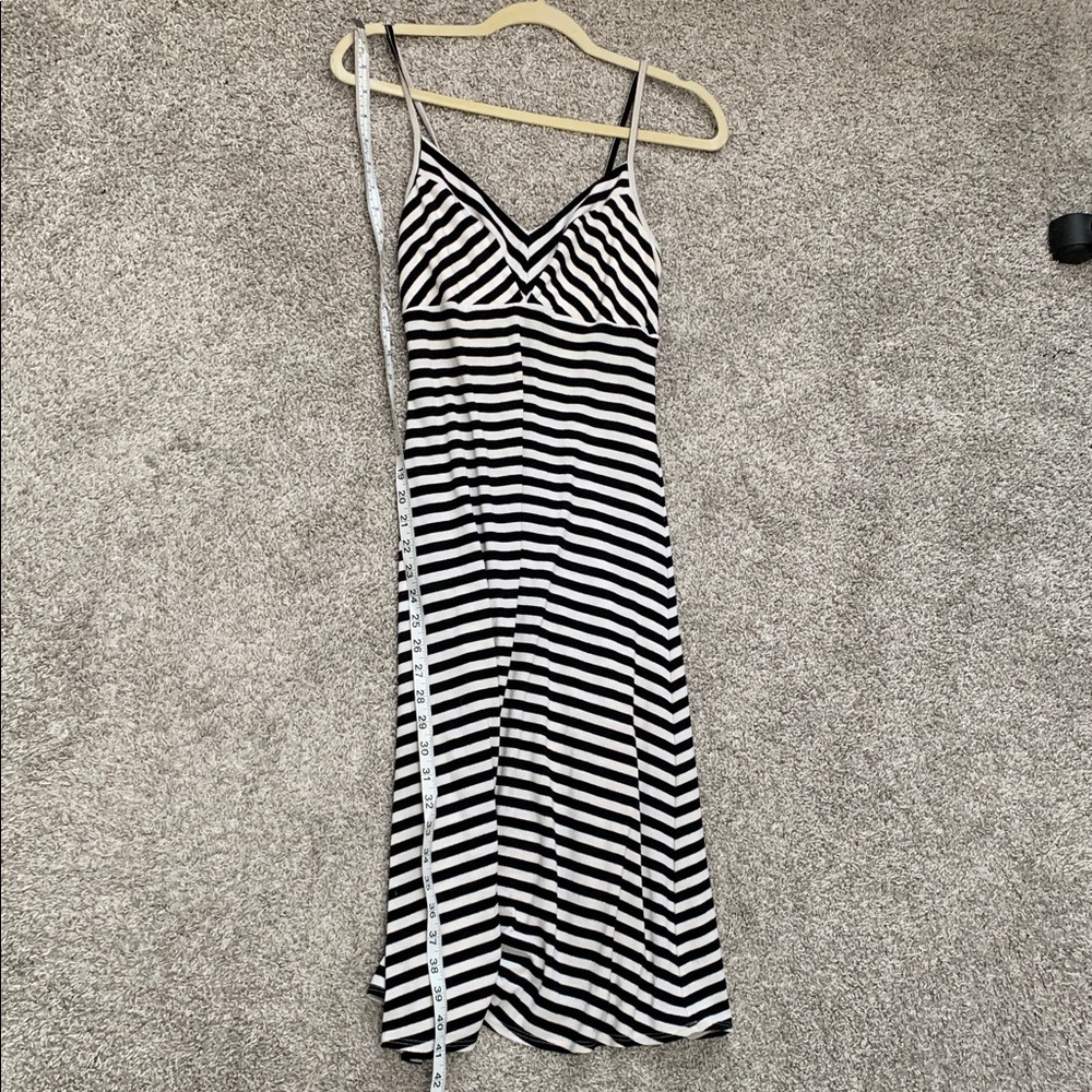Y2K Messino Black White Striped Midi Dress Size Small - Picture 6 of 9